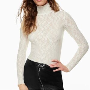 Aritzia Wilfred Only Hip Turtleneck Lace Top Size XL